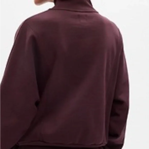 GAP Quarter-Zip Pullover Deep Plum Large Petite - Picture 2 of 11